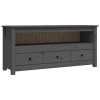 Générique Meuble TV Gris 114x35x52 cm Bois de pin Massif,15.8 KG,821504, Meubles, Meubles TV