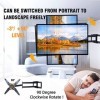 WHYFONE Support Mural TV Longue Portée à Rotation de 90° avec Bras Articulés de 1219mm, Extension Pivotante et Inclinable pou