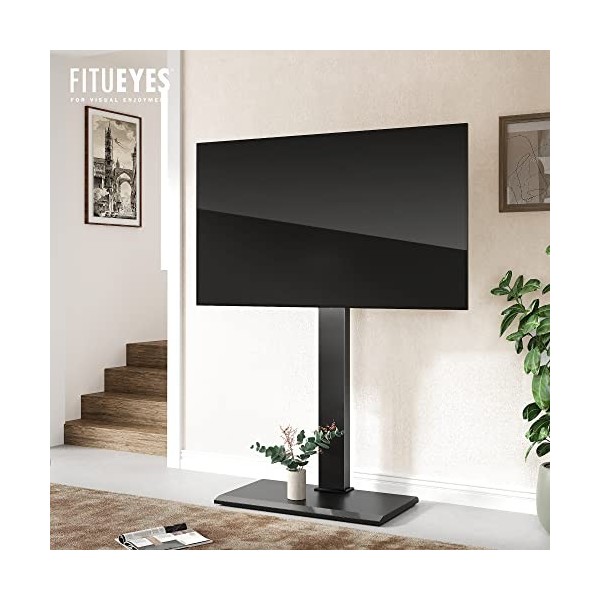 FITUEYES Meuble TV Pied Base en Fer pour écran de 50 à 80 Pouces - Hauteur réglable - Charge maximale : 50 kg - VESA : 800 x 