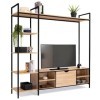 IDMarket - Ensemble Meuble TV Detroit avec étagères Design Industriel 170 cm