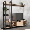 IDMarket - Ensemble Meuble TV Detroit avec étagères Design Industriel 170 cm