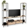 IDMarket - Ensemble Meuble TV Detroit avec étagères Design Industriel 193 cm