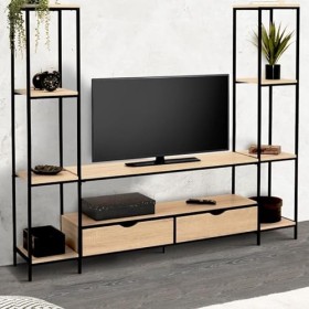 IDMarket - Ensemble Meuble TV Detroit avec étagères Design Industriel 193 cm