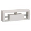 Happy Garden Meuble TV Daryl Blanc avec Bande LED. Meuble Bas Style Contemporain pour télévision et Console de Jeux. Meuble 1