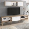 IDMarket - Ensemble Meuble TV et étagère Clayton Bois et Blanc 180 cm