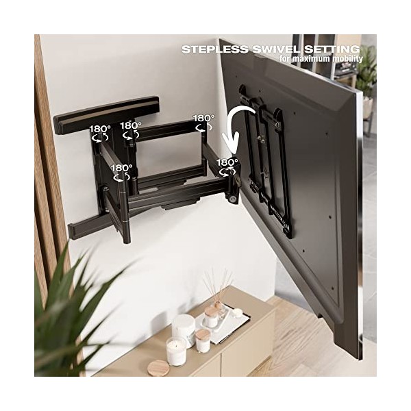 RICOO Support Murale TV 65-110" S7564-B 165-279cm Suspendu Orientable Inclinable Support Écran Universel Accroche Moniteur 