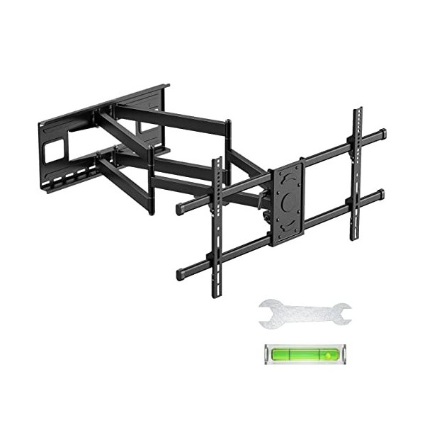 PUTORSEN Support Mural TV Longue Portée 1044 mm , Pivotant et Inclinable pour TV Plat/Incurvé de 43" à 90", Capacité de Poid