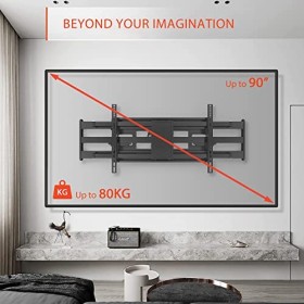 PUTORSEN Support Mural TV Longue Portée 1044 mm , Pivotant et Inclinable pour TV Plat/Incurvé de 43" à 90", Capacité de Poid