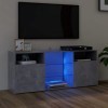 Maxspace TV Meuble, Meuble Tele, Meuble TV Chambre, Meuble TV IindustrielMeuble TV avec lumières LED Gris béton 120x30x50 cmC
