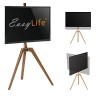 EasyLife Trépied TV en Bois chevalet - Support TV Studio jusquà 65" et 40 kg - Orientable - Réglable en Hauteur - Gestion de