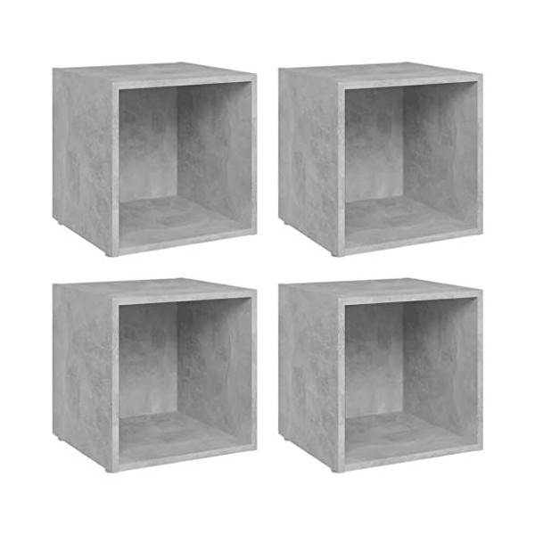 vidaXL 4X Meubles TV Centres de Divertissement Armoires Stéréo avec 1 Compartiment Salon Salle de Séjour Maison Noir 37x35x37