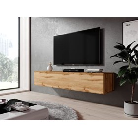Furnix - Meuble TV Zibo - 160 x 34 x 34 x 34&nbsp;cm L x l x H - Meuble TV à suspendre, Lowboard Sideboard - 2 étagères avec rab