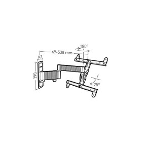 Erard 048340&nbsp;Support pour TV, métal, Noir, 53.8&nbsp;x 9.7&nbsp;x 29&nbsp;cm