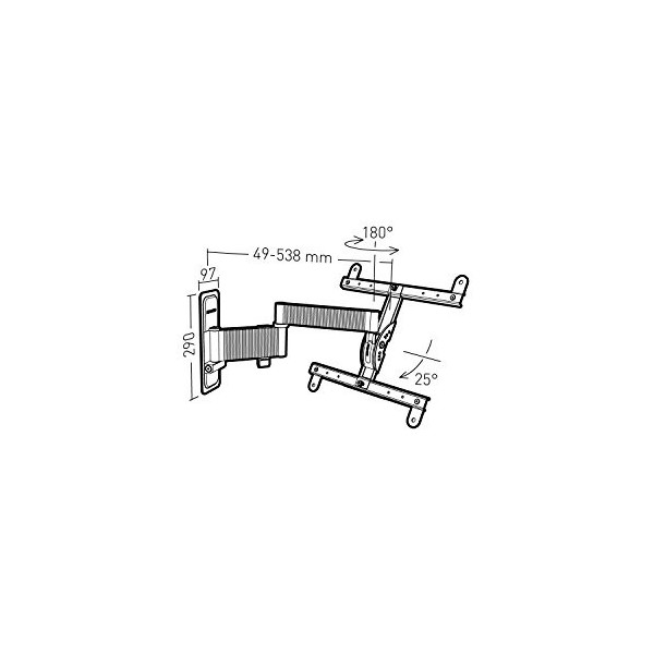 Erard 048340&nbsp;Support pour TV, métal, Noir, 53.8&nbsp;x 9.7&nbsp;x 29&nbsp;cm