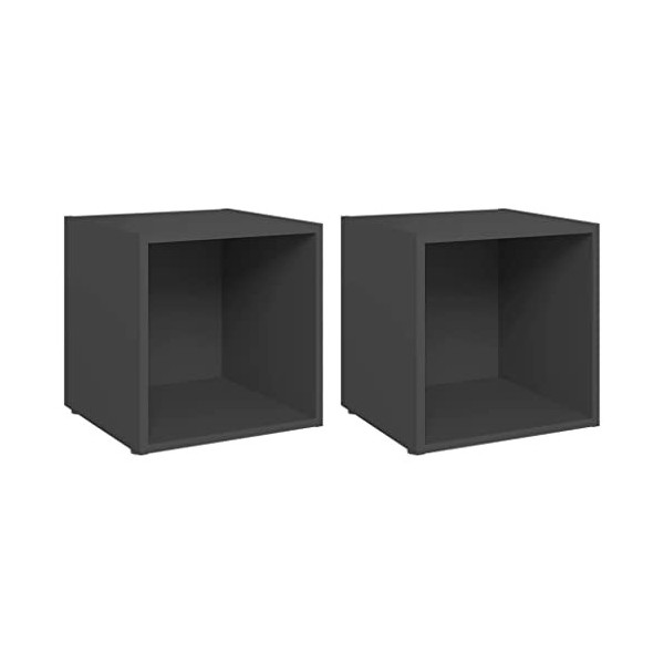 vidaXL 4X Meubles TV Centres de Divertissement Armoires Stéréo avec 1 Compartiment Salon Salle de Séjour Maison Noir 37x35x37