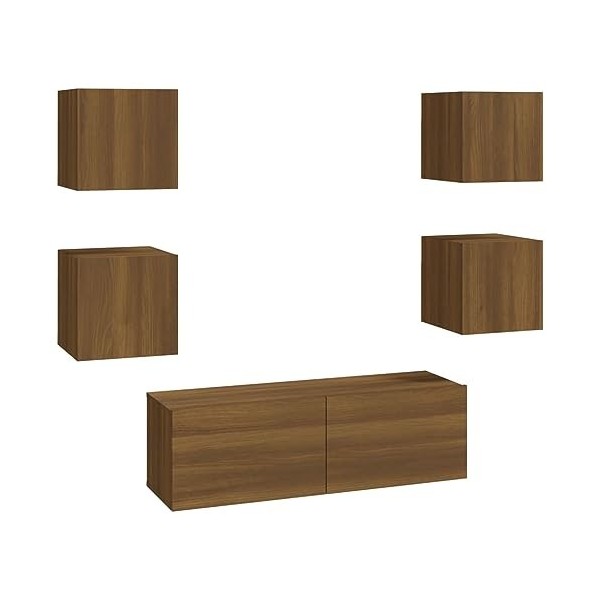 WREWING Meuble TV,Bas Table TV Support de Télévision en Bois pour Salon Chambre Salle à Manger,Support pour Téléviseur Jusqu’