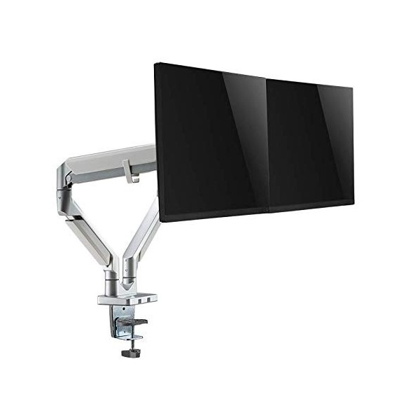 LogiLink BP0088 Support de Bureau Double écran en Aluminium pour 2 écrans 17-32" LCD, LED, OLED, … avec Ressort à gaz, TV P