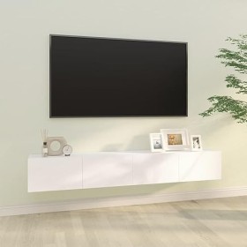 Maxspace TV Meuble, Meuble Tele, Meuble TV Chambre, Meuble TV IindustrielMeubles TV 2 pcs Blanc 100x30x30 cm Bois dingénieri
