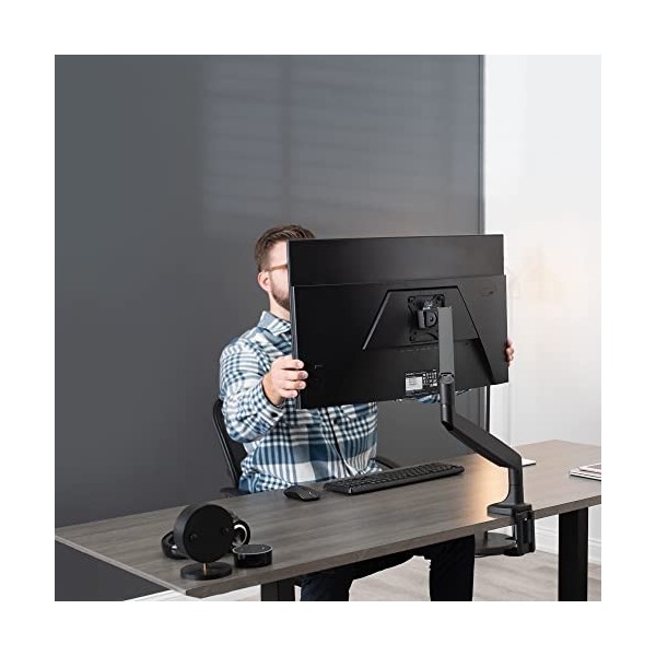 VIVO STAND-V001Q Support de bureau articulé en aluminium de qualité supérieure avec bras pneumatique, sadapte à un écran jus