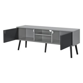 Helloshop26 Meuble TV Design Support télé PVC 120 cm Noir Gris Clair 03_0005866