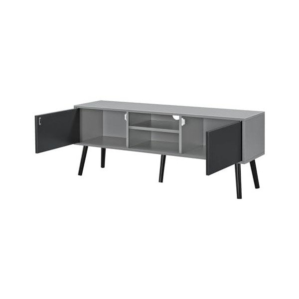 Helloshop26 Meuble TV Design Support télé PVC 120 cm Noir Gris Clair 03_0005866