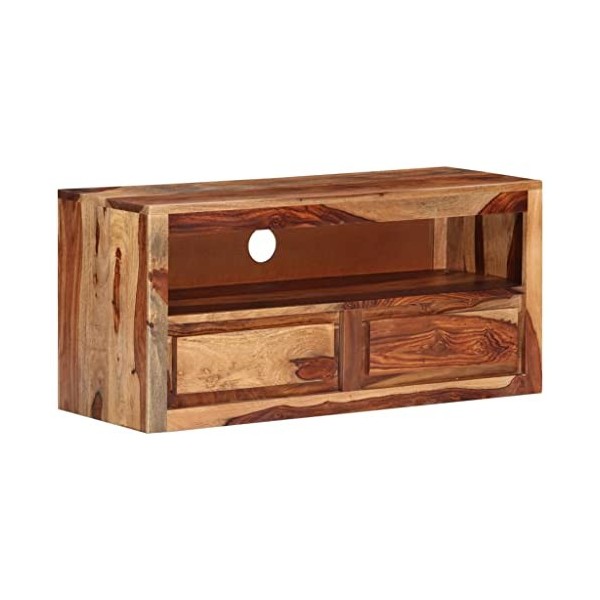 VEEKI Meuble TV, Meuble TV Suspendu, Meuble TV Industriel, Meuble TV Bois, Meuble Chambre, Convient pour Salon ou Chambre, 88