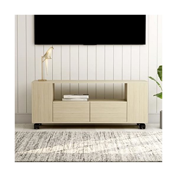 VEEKI Meuble TV, Meuble TV Suspendu, Meuble TV Industriel, Meuble TV Bois, Meuble Chambre, Convient pour Salon ou Chambre, ch