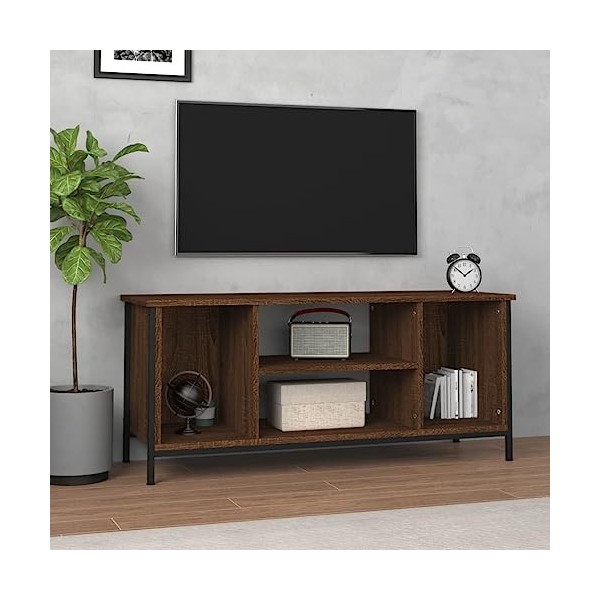 WREWING Meuble TV,Support pour Téléviseur Jusqu’à 50-80 Pouces,Table Télé avec Étagères Réglables,Bas Table TV Support de Tél