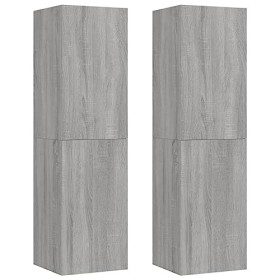 FAMIROSA Meubles TV muraux 2 pcs Sonoma Gris 30,5x30x110 cm 32.4KG 