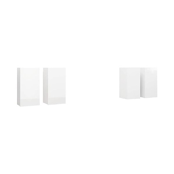 Générique Meubles TV 4 pcs Blanc Brillant 30,5x30x60 cm Aggloméré,37 KG,3079370, Meubles, Meubles TV