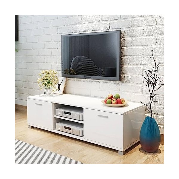 Générique Meuble TV à Haute Brillance Blanc 140 x 40,3 x 34,7 cm,25 KG,243043, Meubles, Meubles TV