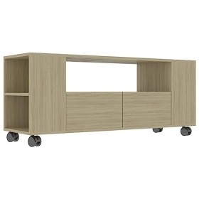 Camerina Meuble TV chêne Sonoma 120x35x48 cm Bois dingénierie Table Television Salon,Meuble Télé Haut,Meuble TV Haut