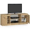 AKORD Meuble TV K-140 1 étagère ouverte | 2 étagères avec portes gauche et droite | 55 x 140 x 40 cm | Poids 40 kg | Couleur 
