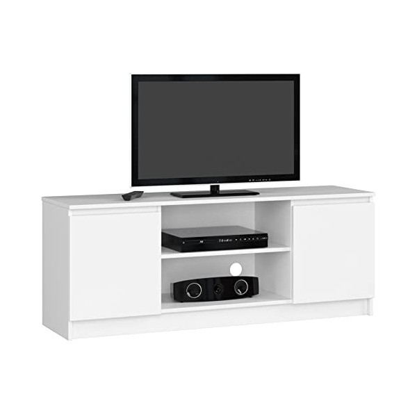 AKORD Meuble TV K-140 | Classique Meuble Télé | Banc Tele | Moderne Mauble Television | H55 x L120 x P40 cm, Poids 30 kg | Co