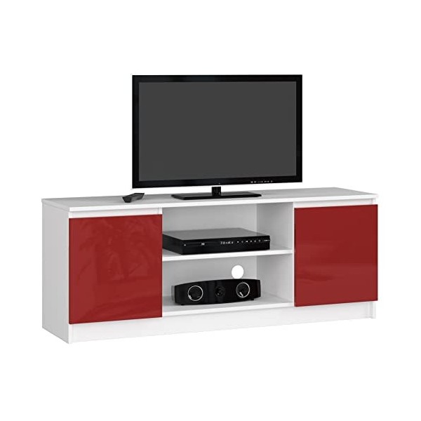AKORD Meuble TV K-140 | Classique Meuble Télé | Banc Tele | Moderne Mauble Television | H55 x L120 x P40 cm, Poids 30 kg | Co