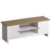 Marque Amazon - Movian, Meuble télé 2 portes, Blanc, 128 x 39 x 49 cm