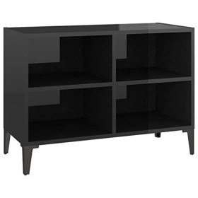 Meuble TV | Style Contemporain | Rangement matériel télé Audio Video Gaming | 69,5x30x50cm Noir Brillant
