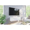 RODRIGO Meuble TV Lowboard suspendu avec finition brillante 105 cm de longueur corps blanc mat + façade blanc brillant 