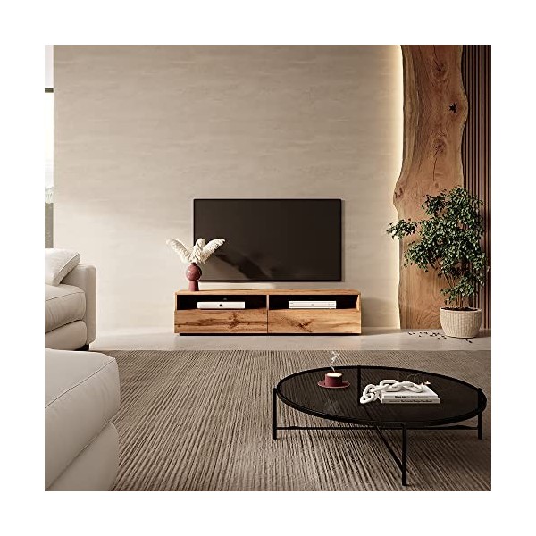 Selsey - REDNAW - Meuble TV - 140 cm - chêne wotan - scandinave – Moderne