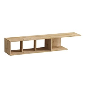 Meuble TV Nilo Design 100 % Panneau de particules plaqué mélaminé en couleur Chêne Sonoma