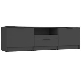 Annlera Meuble TV Noir 140x35x40 cm Bois dingénierie Classique Banc TV Décorer Pièce Minimaliste Armoire TV Fonction daffic