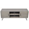 Festnight Meuble Banc TV Table de Chevet Design Scandinavee en MDF 120 x 40 x 45 cm Gris
