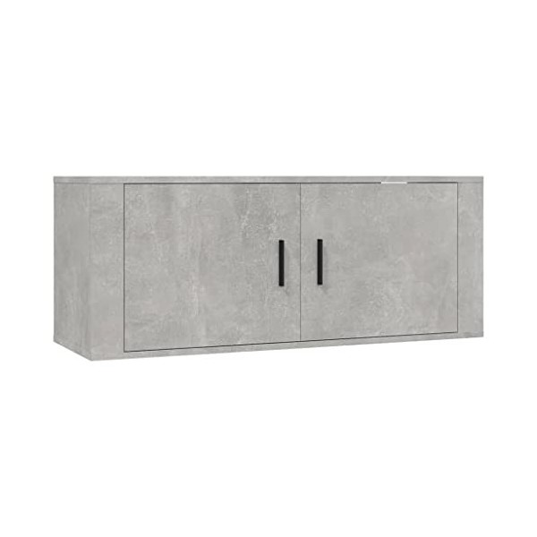 vidaXL Meuble TV Mural Gris béton 100x34,5x40 cm
