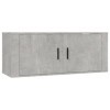 vidaXL Meuble TV Mural Gris béton 100x34,5x40 cm