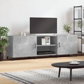 CIADAZ Meuble TV Gris béton 150x30x50 cm Bois dingénierie,Meuble dangle TV,Meuble TV Étagère,Meuble Haut Salon