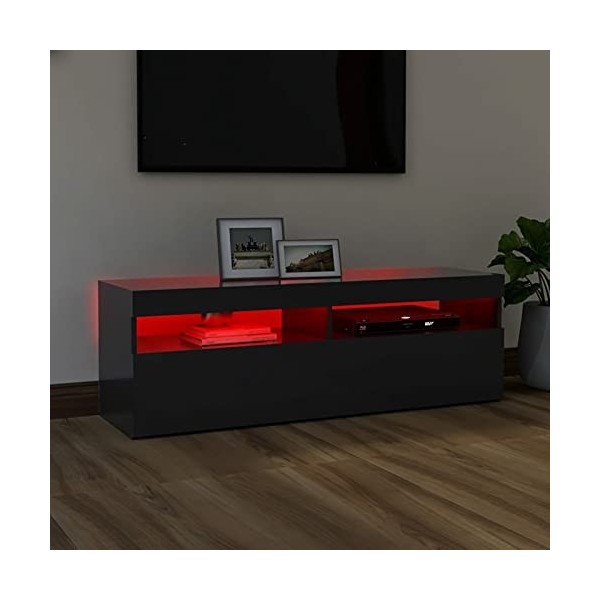 Norheim Meuble TV LED, Meuble TV,Meuble TV scandinaves,Meuble TV Moderne,Banc TV,Meuble TV avec lumières LED, Armoire Basse C