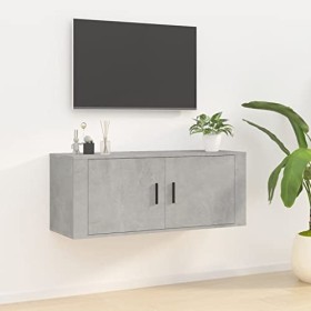 vidaXL Meuble TV Mural Gris béton 100x34,5x40 cm