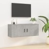 vidaXL Meuble TV Mural Gris béton 100x34,5x40 cm