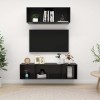 Ensemble de Meuble TV 2 pcs Noir Brillant Aggloméré - Meuble Chambre, Support Télé pour Salon Salle à Manger Chambre, Style I