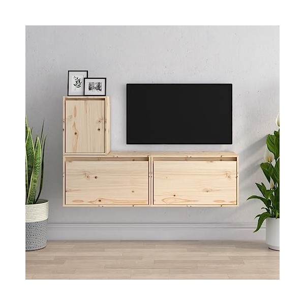 VEEKI Meuble TV, Meuble TV Suspendu, Meuble TV Industriel, Meuble TV Bois, Meuble Chambre, Convient pour Salon ou Chambre, Me